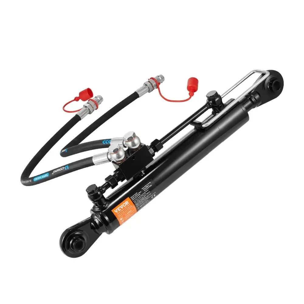 

Hydraulic Top Link Cylinder with G3/8 Check Valve 1-1/8\" Stroke for Industrial Use with 2 Hoses Included