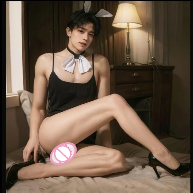 Rollenspiel-Outfit, sexy Dessous-Set für Männer, Femboy, Sissy-Dessous für Cross-Dresser, Dienstmädchen, Cosplay, schwule exotische Kostüme, Geschenk für Ihn