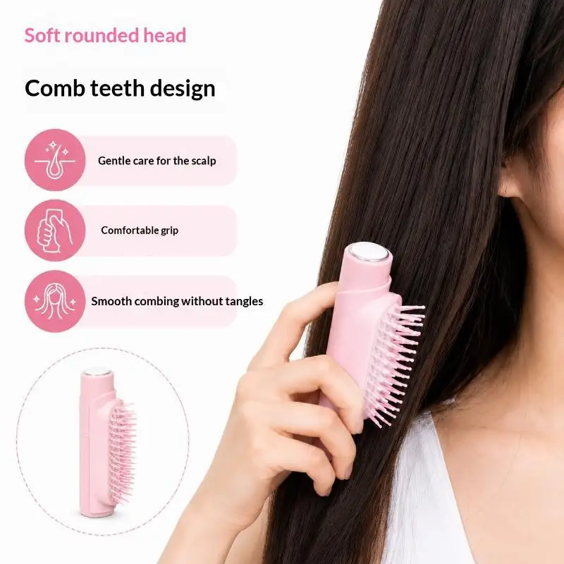 New 2in1 Sprayer Comb Detangling Scalp Massage Hairbrush With Spray Bottle Essential Oil Water Mist Spray Brush Anti-static