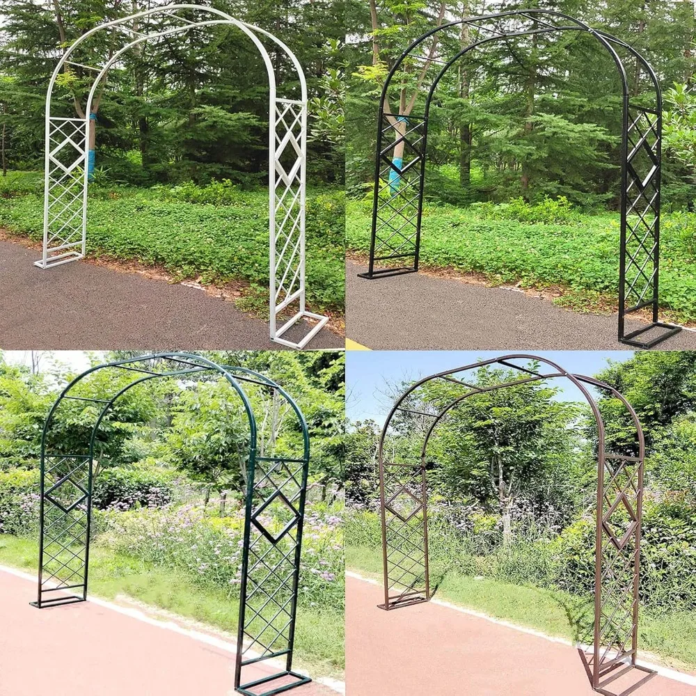 2 Pcs Metal Garden Arch Metal Trellis Arch Garden Arbor Pergola Support, Wide 55