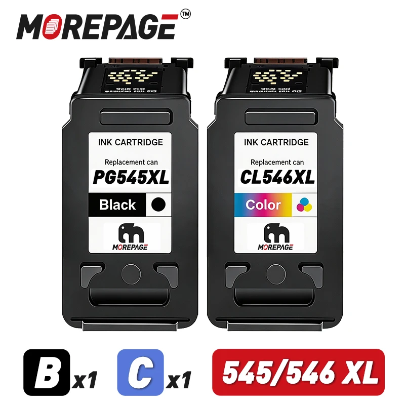 Morepage 545XL Ink Cartridge Replacement For Canon 545 546 XL Compatible Pixma MG3053 MX490 MX494 MX495 Printer PG CL