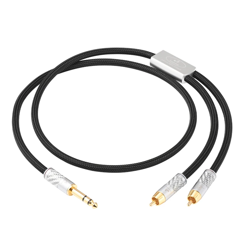 ATAUDIO HiFi 6,5 mm auf 2 RCA Audiokabel Hi-End OCC Serie Stereo 6,5 mm 1/4 Zoll Stecker auf 2 RCA Stecker Stereo Audio Adapterkabel 3