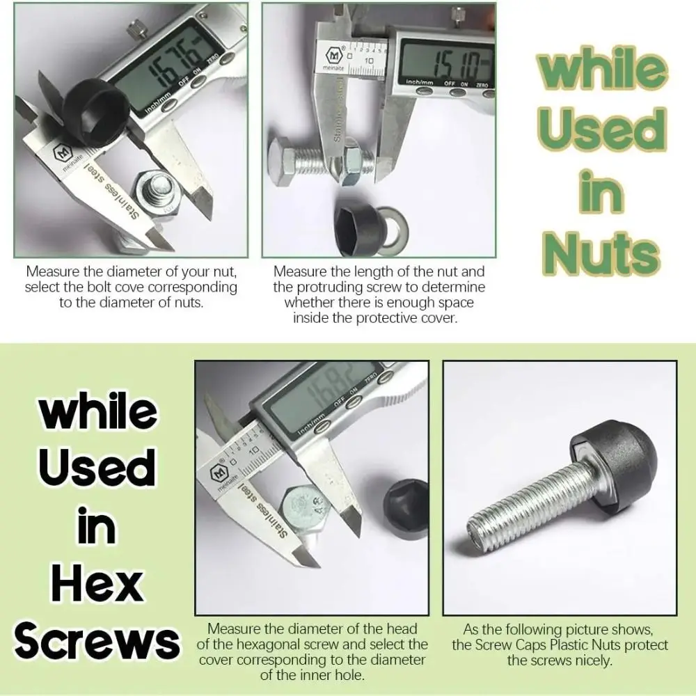 M6/M8/M10/M12 Screw Protection Cap Cover Exposed Hexagon Front Rear Door Deco Bolt Nuts Waterproof Plastic Dome Protection Caps