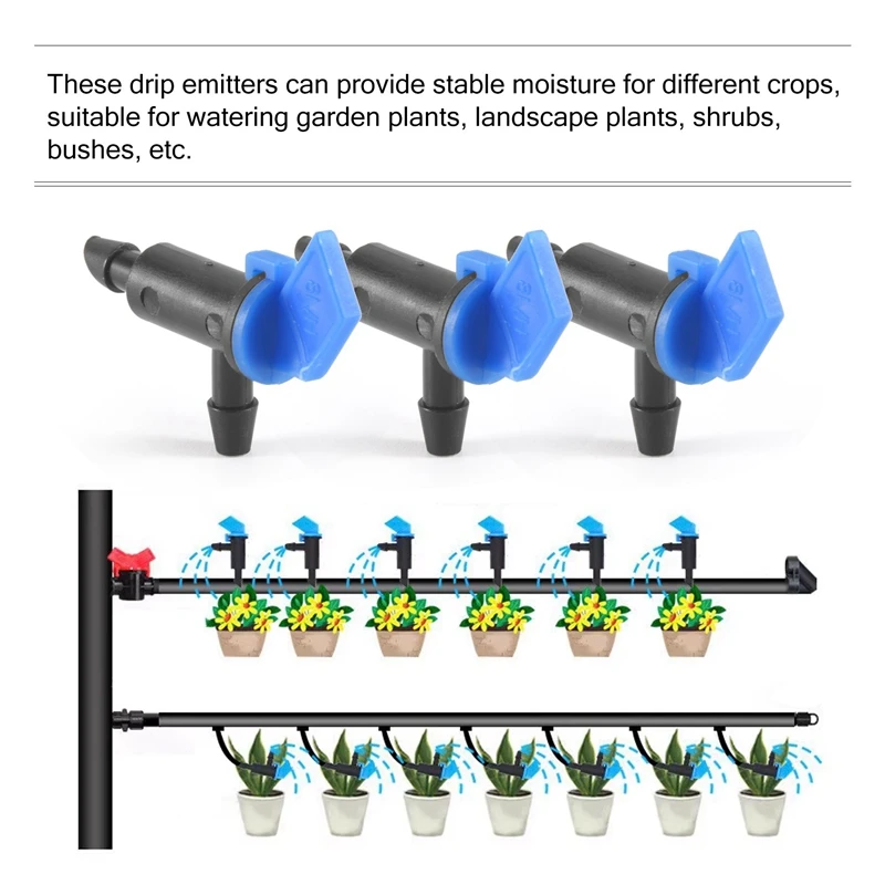 60 sztuk emiter/linia kroplujaca do nawadniania flaga do ogrodu kroplownik nawadniający, drzew i krzewów (niebieska czerń, 2GPH)