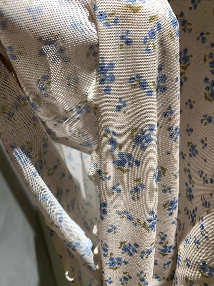 2025 blusas mujer de moda floral gaze blusas coreanas roupas femininas simples túnica chique blusa verão ver através camisas topos