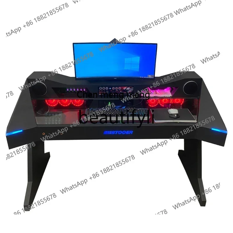 Computer chassis integrated table fully transparent water-cooled special-shaped large chassis science fiction e-sports table