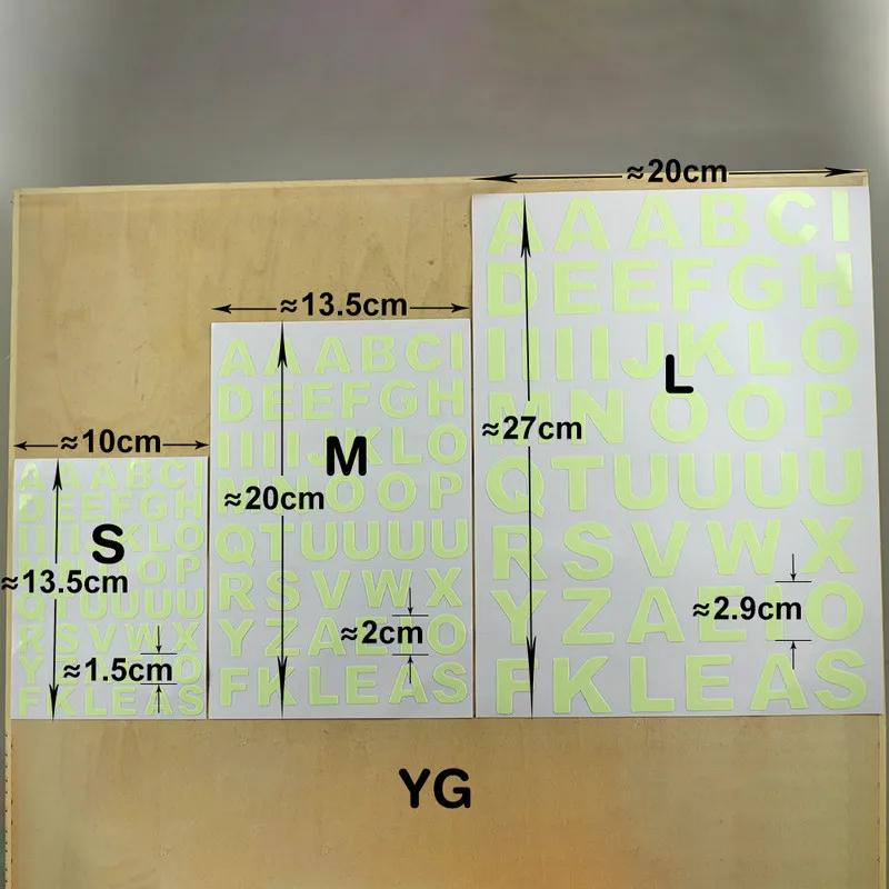 Glow in the Dark Letters Sticker Luminous Alphabet Stickers Wall Switch Laptop Furniture House DIY Decoration Name Sticker Decal