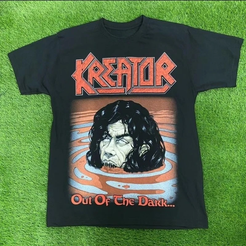 

Kreator Out Of The Dark Made In Spain Premium Cotton Tee Rock Band Shirts T-Shirt Into The Light Ventor Mille Rob Tritze