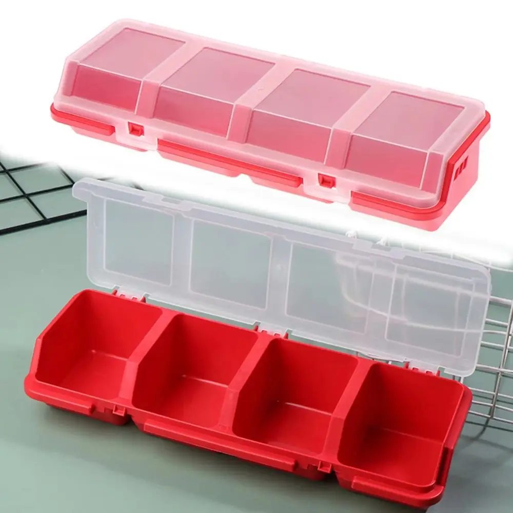 3 PCS 4 Compartment Screw Organizer Box Classified Storage with Lid Parts Storage Box PP Save Space Hardware Accessory Case