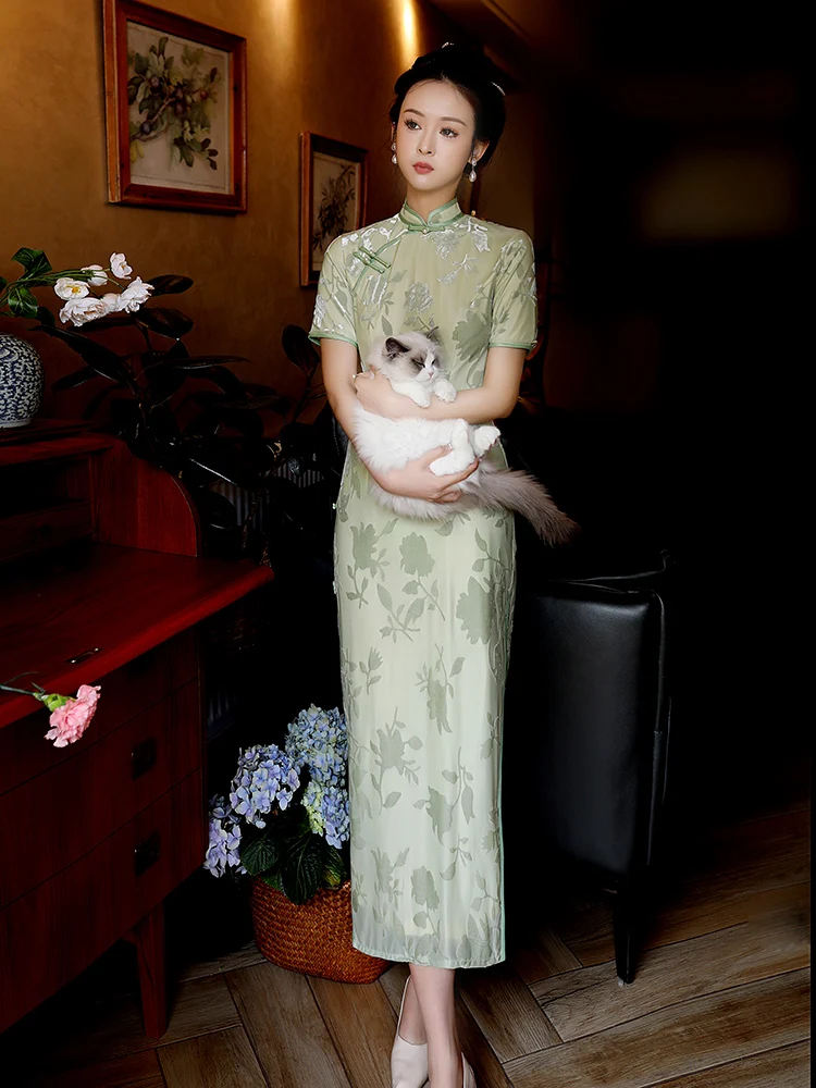 

Новинка: Женское длинное платье макси с высоким разрезом, улучшенная версия, летняя коллекция, короткий рукав