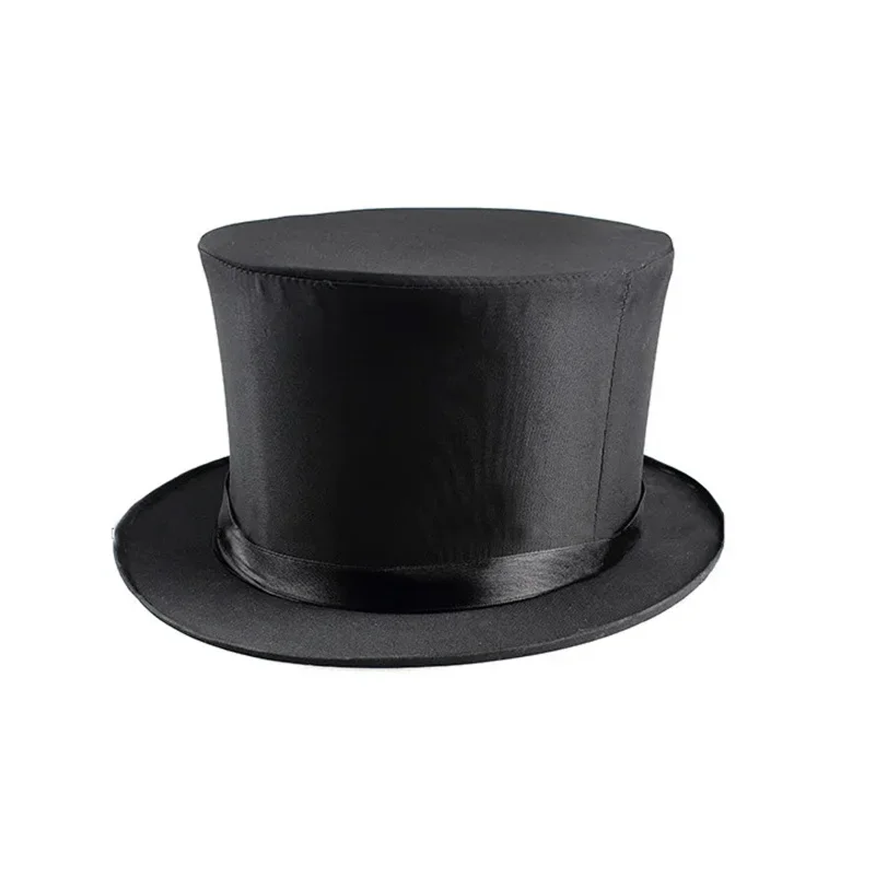 Top Quality Folding Top Hat - black Stage Magic Tricks Props illusions close-up comedy Magia Accessories