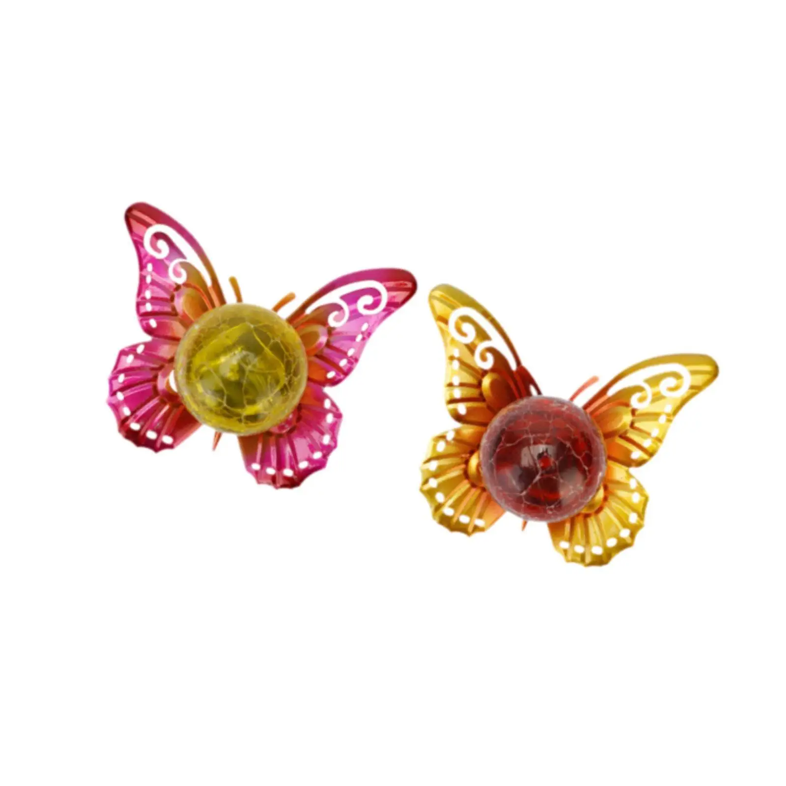 

2 шт. солнечные фонари в форме бабочки, железные произведения искусства для газона, пейзажа, двора