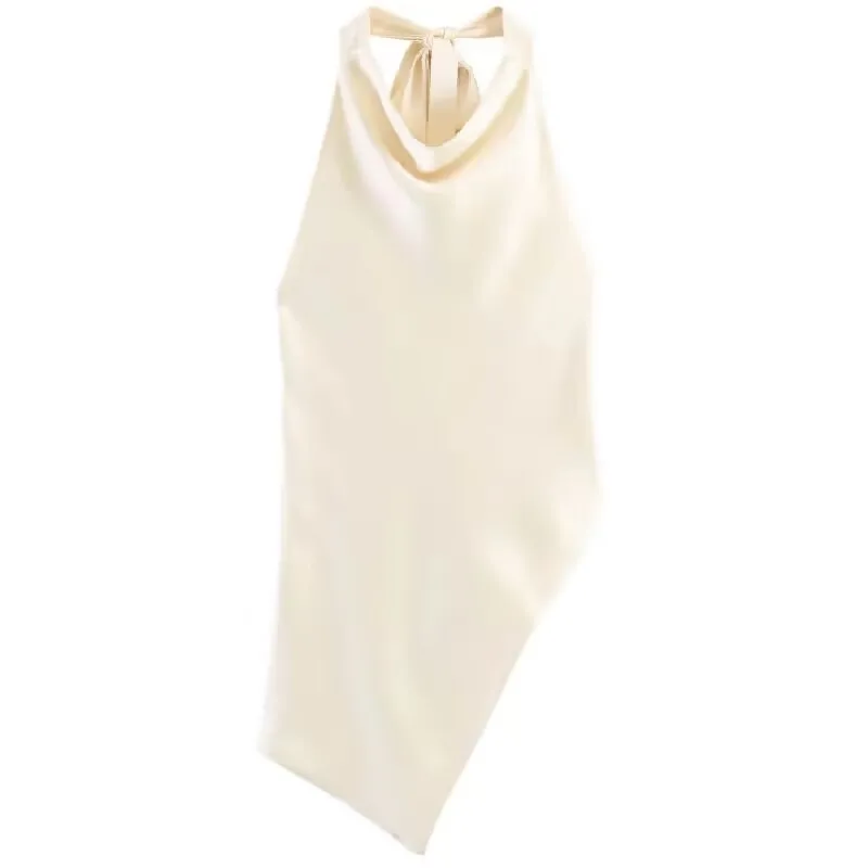Asymmetrisches Design Neckholder-Top für Damen ohne Brustpolster Sommer 2026 Hochwertige Modische Reguläre Länge Lässiges Ärmelloses Oberteil – Detail 4
