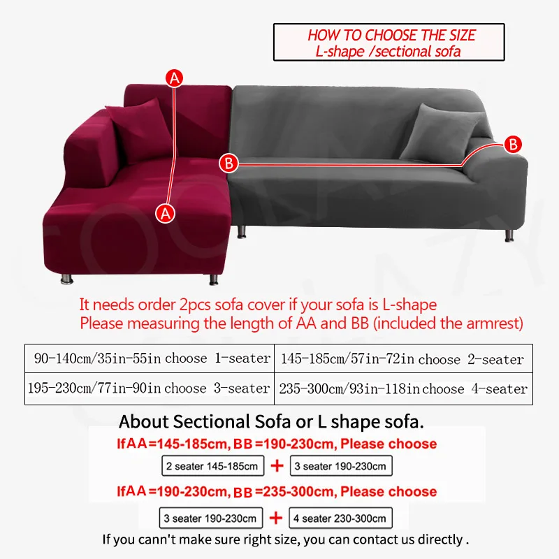 Elastic Sofa Cover Cotton Couch Cover Chair Sectional Big Sofa It Needs Order 2piece Sofa Cover if is Chaise Longue Sofa L-shape