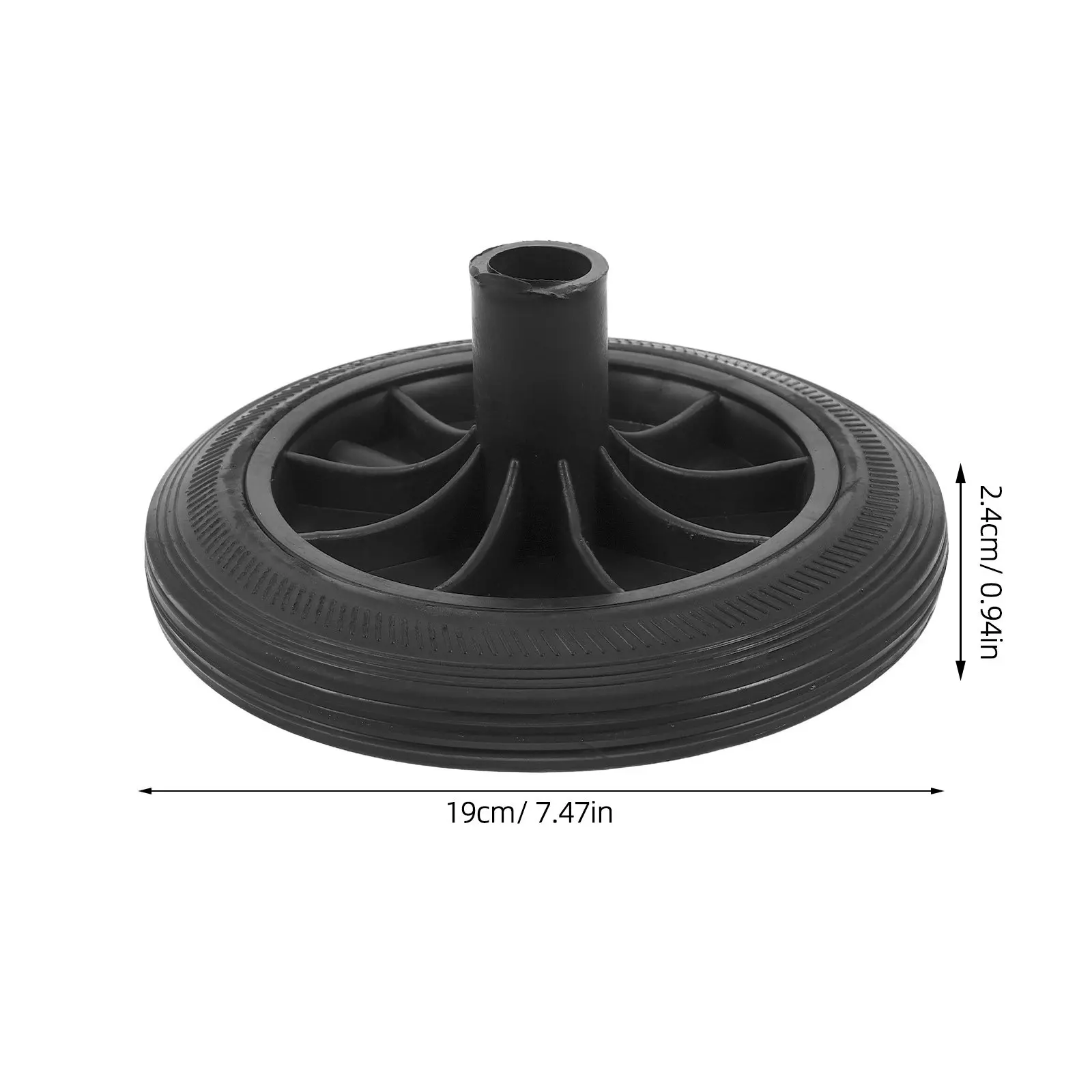 Outdoor Garbage Bin Wheel Replacement for 240L Trash Container Heavy Duty Thickened Rubber Rolling Wheel Wear Resistant Waste