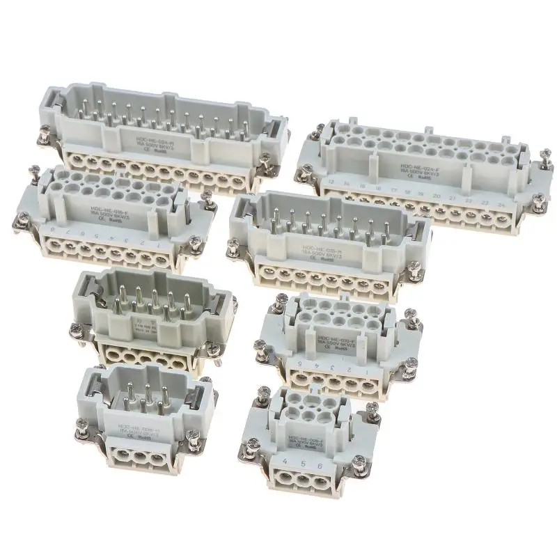 6/10/16/24 Core Heavy-duty Connector HDC-HE Male Connector Core Female Connector Insert 16A 500V Aviation Plug Core