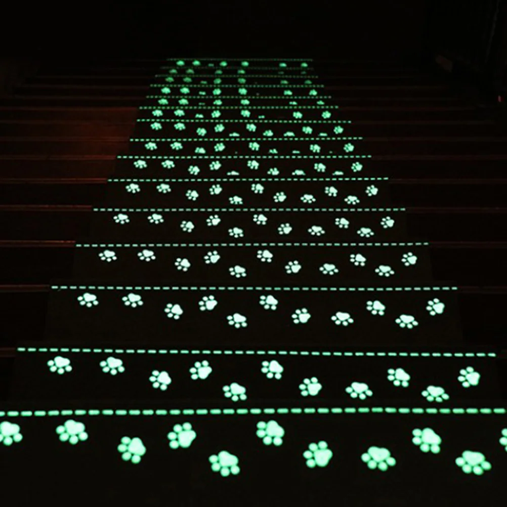 

5Pcs Luminous Step Carpet Anti-Slip Stair Mats Water Absorbent Non-Woven Fabric Easy to Cut Home Gym Beige Luminous Step Mat
