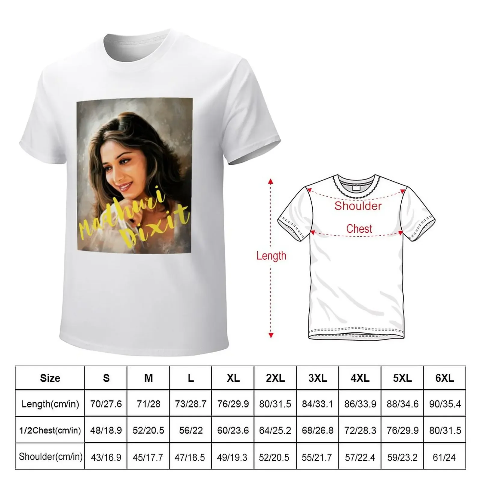 Madhuri Dixit Painting T-Shirt boys whites anime clothes mens clothes