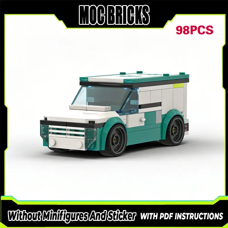 

City Car Model MOC Building Bricks Classic City Delivery Van Modular Technology Gifts Holiday Assemble Children Toys Suit