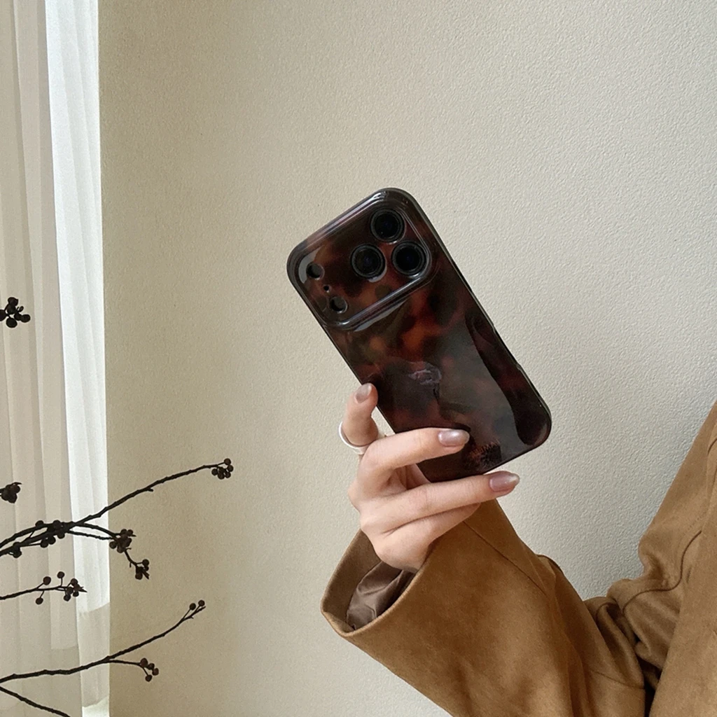 Retro stilvolle bernsteinfarbene Lamber-Muster glänzende Handyhülle für iPhone 17, 16, 15, 14, 13, 12, Pro Max Plus Air – Detail 10