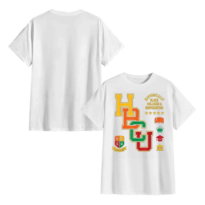 تي شيرت HBCU (كلية التاريخ الأسود والجامعة) ناعم ومسامي مريح وكاجوال رياضي من القطن الخالص برقبة دائرية