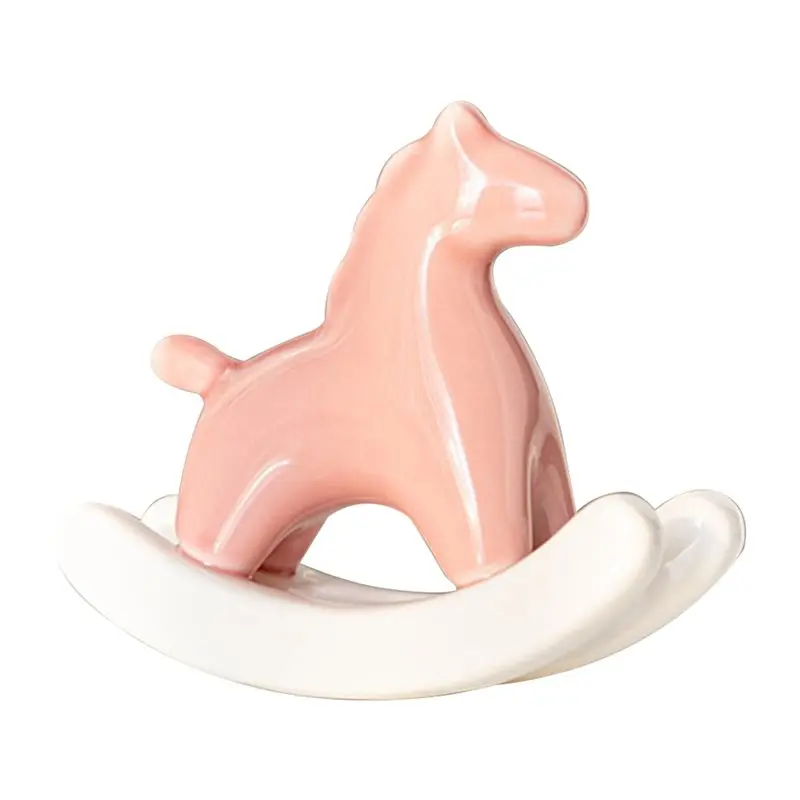 BAAJ-4X Rocking Horse Statue For Home, Modern Art Sculpture For Table Shelf Decor,B