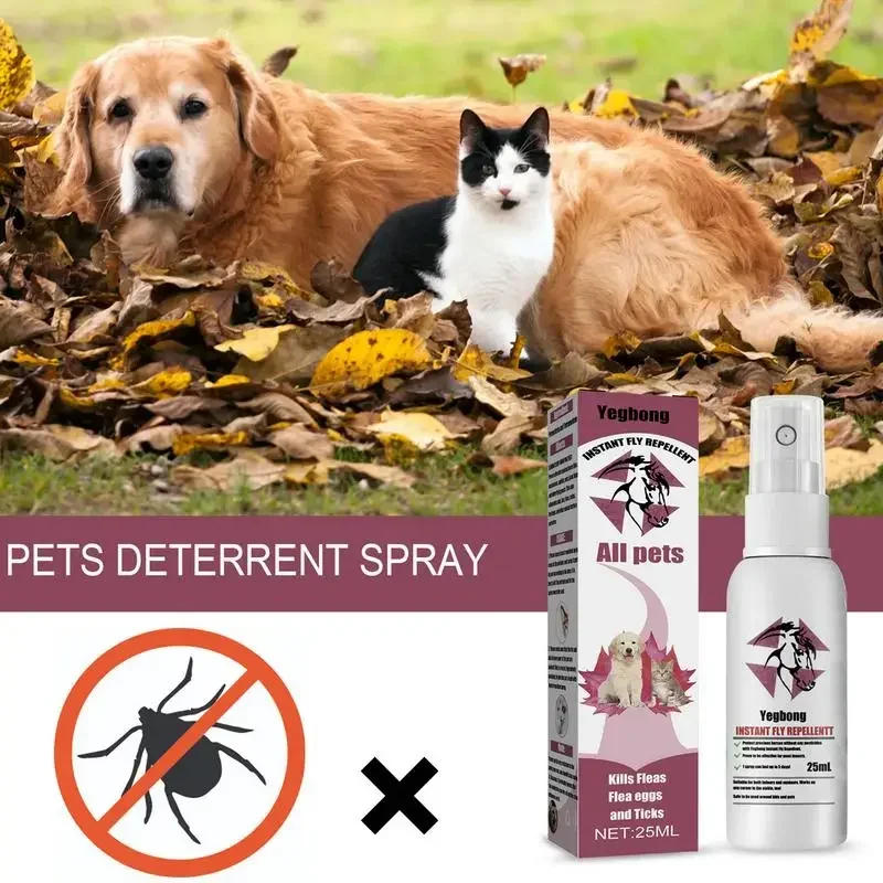 Pet Skin Spray Fleas Tick And Mosquitoes  For Dogs Cats And Home Fleas Eliminator Control Prevention Protect