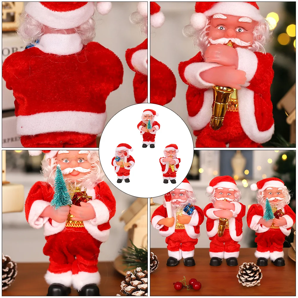 

3 Pcs Christmas Santa Claus Decoration Novelty Festive Adornment Safe Material Premium Xmas Toy nament