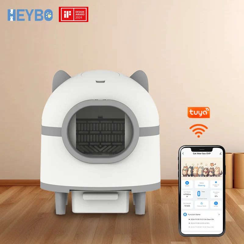 

Spacious Interior Sterilization Cat-Safe Design Super Silent Quick Cleaning Smart Self Cleaning Cat Litter Box