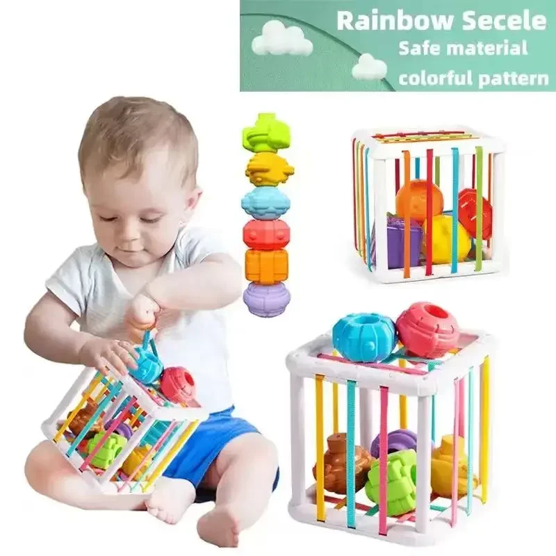 Montessori Bunte Form Block Sortierspiel Baby Motorik Taktiles Lernen Lernspielzeug für Kinder 1-3 Jahre Baby Geschenk