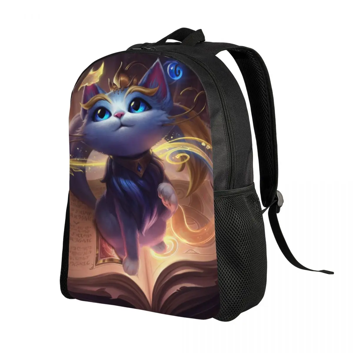 Custom League Battle Game Legends Backpack Men Women School College Student Bookbag Fits 15 Inch Laptop Yuumi Magical Cat Bags