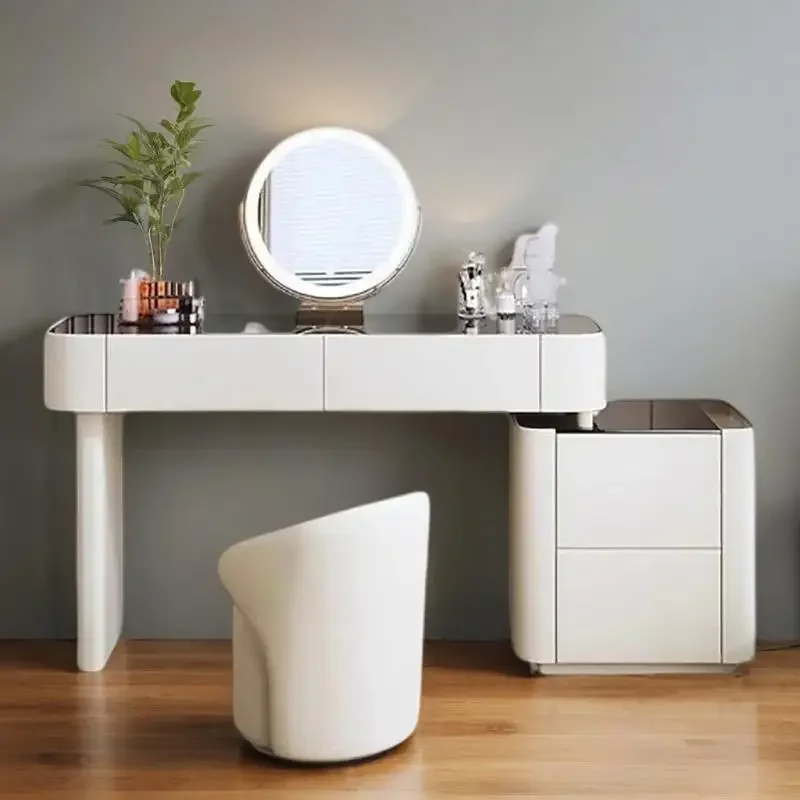 

Bedroom Furniture Luxury Portable Makeup Toilet Vanity Table Children Dressing Girl Nightstand Modern Tocadores Chair Minimalist