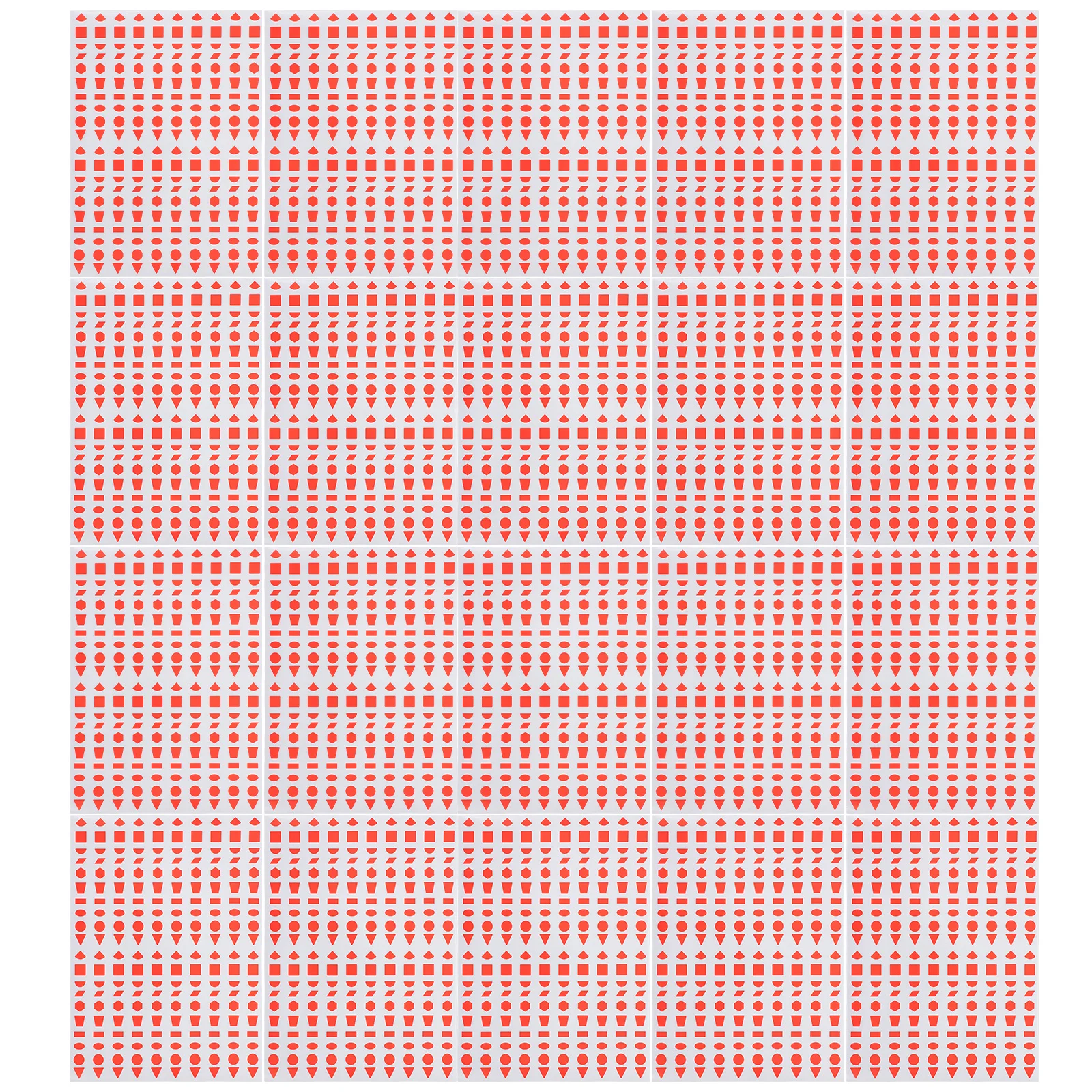 20 ورقة ملصقات هندسية 10 مللي متر دوائر مثلثات مستطيلة بيضاوية سهلة قشر لاصق الشارات لتنظيم الإمدادات