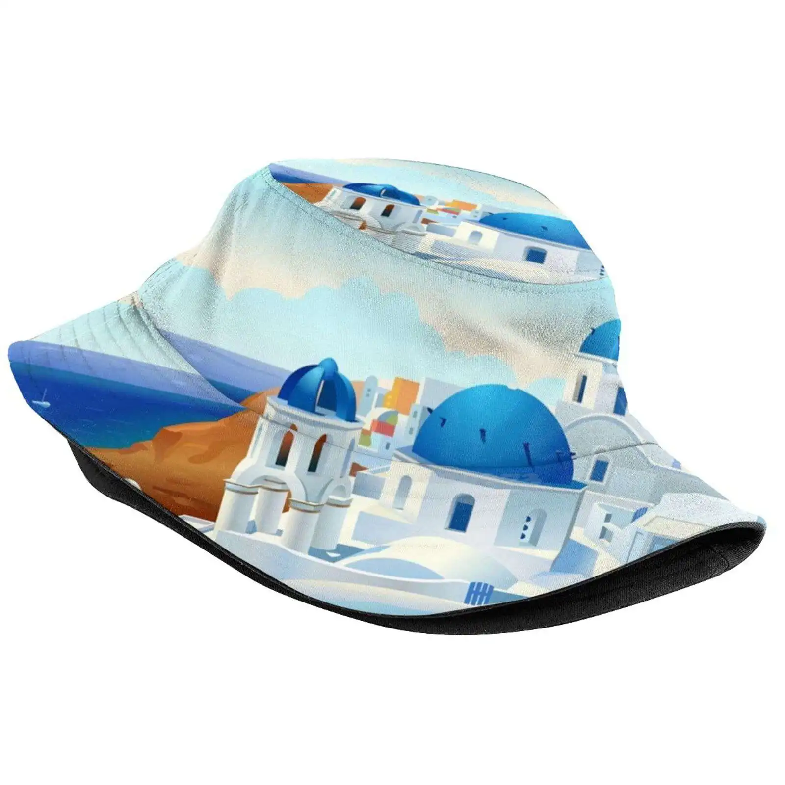 Santorini Sun Cap Fisherman Hat Bucket Hats World Culture Greek Greece Islands Greece Santorini Ancient Greece Myth Europe