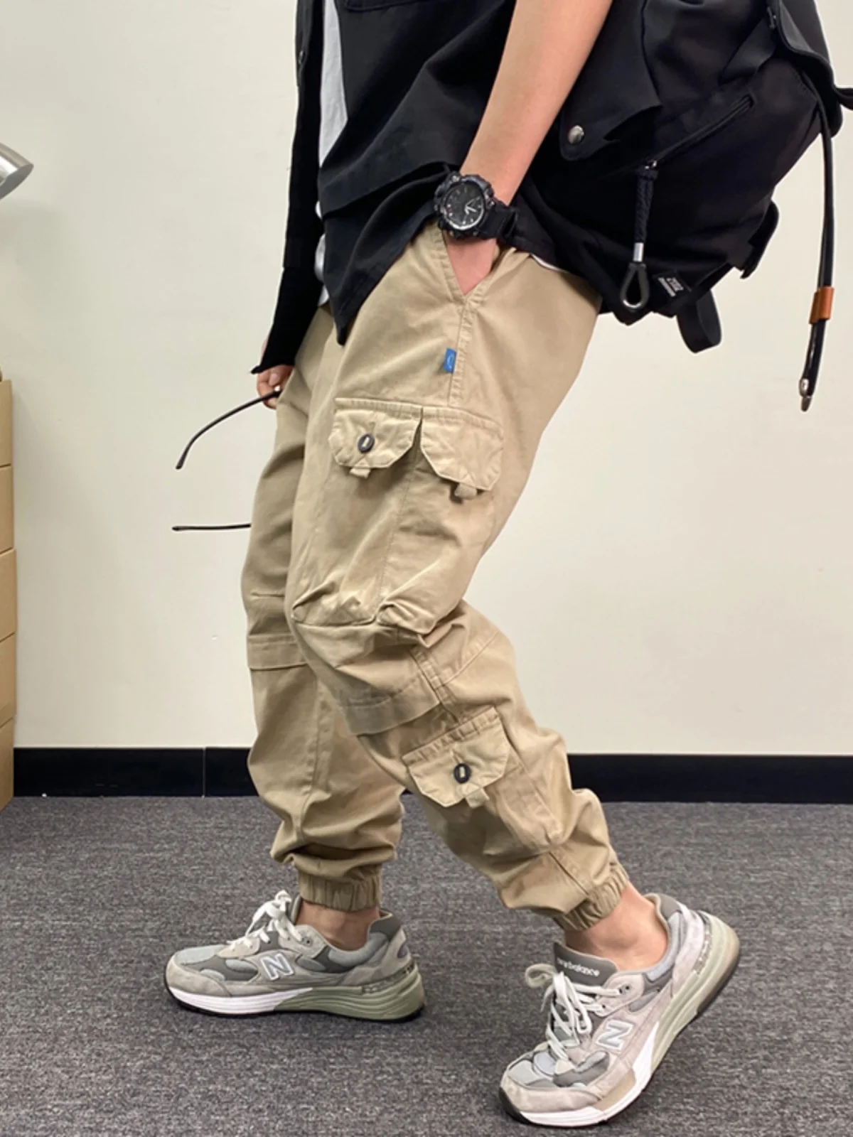 

American Sle Casual Loose Men's Work Pants Spring Autumn Multi-ket Loose Straight Leg Trousers Youthful Vitali Sle