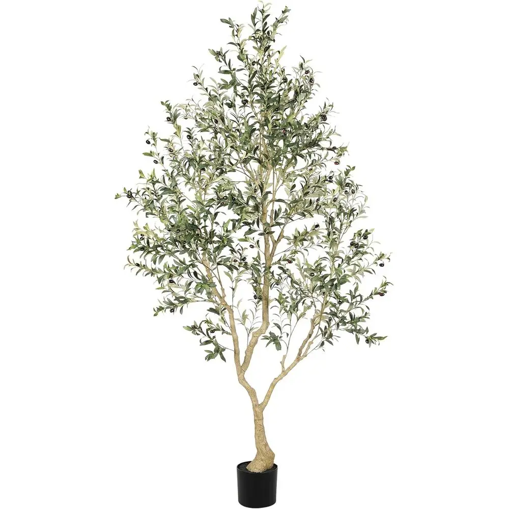 

Indoor Artificial Olive Tree with Large Branches and Lifelike Olives for Home Decor