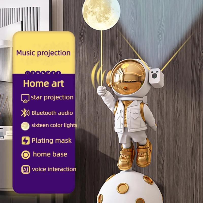 Star Projection Bluetooth Speaker, Large Astronaut Statue, Home Living Room Decoration, Indoor Room Decoration, 145cm