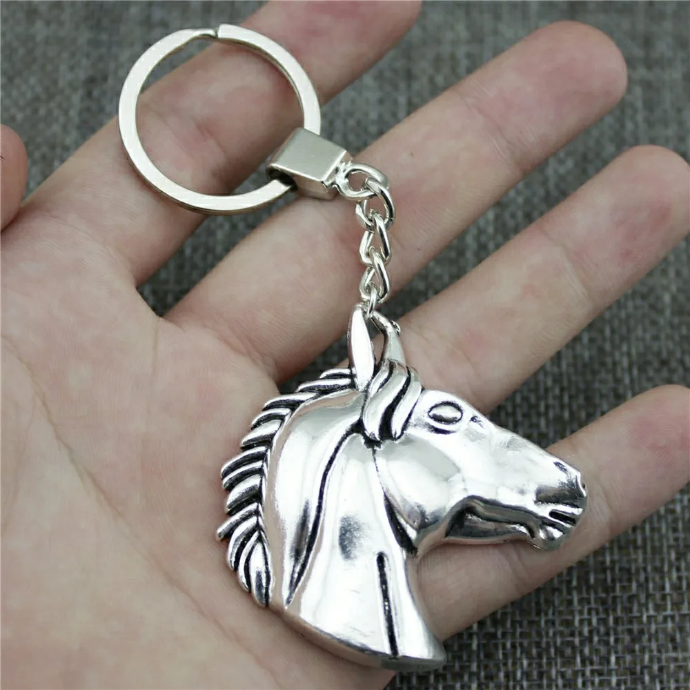 Double Sided Horse Lucky Horn Horse Key Chain DIY Handmade Gifts Keychain