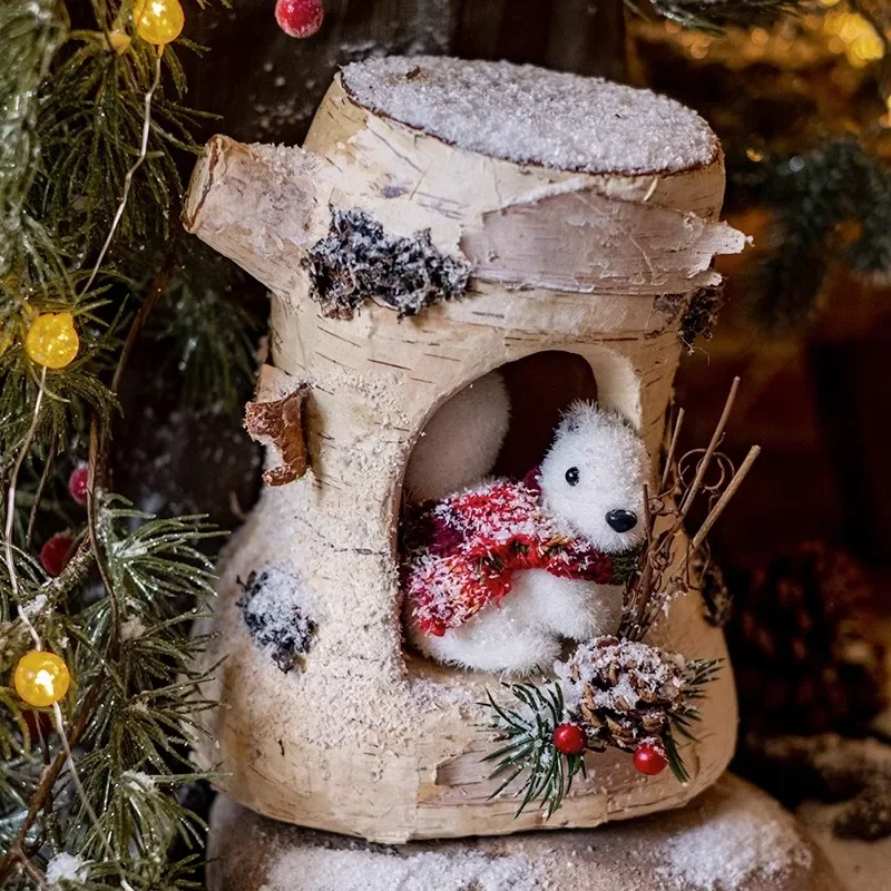 Christmas Decoration Holiday Atmosphere Ornaments Cute Squirrel Decor Holiday Shopping Mall Window Display Scene Layout Props