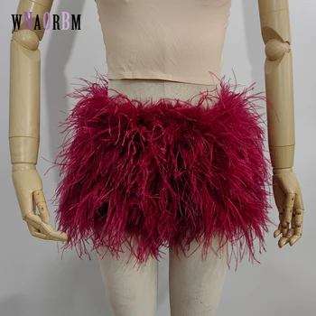 Son 100% devekuşu tüy şort moda seksi rahat dantel kumaş yüksek elastikiyet gece kulüpleri partiler için uygun