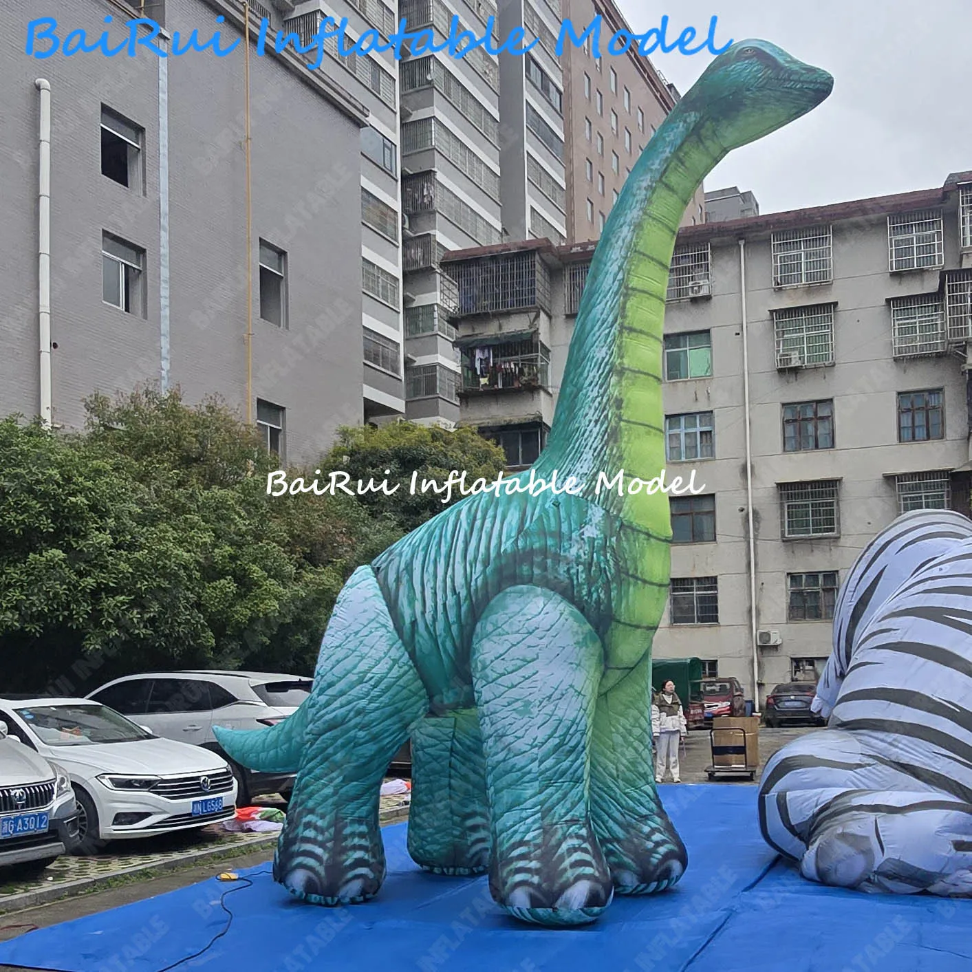6M Giant Inflatable Dinosaur Air Blow Lifelike Dino Theme Park/ZOO Decoration Props Animal Balloon with Blower Event Advertising