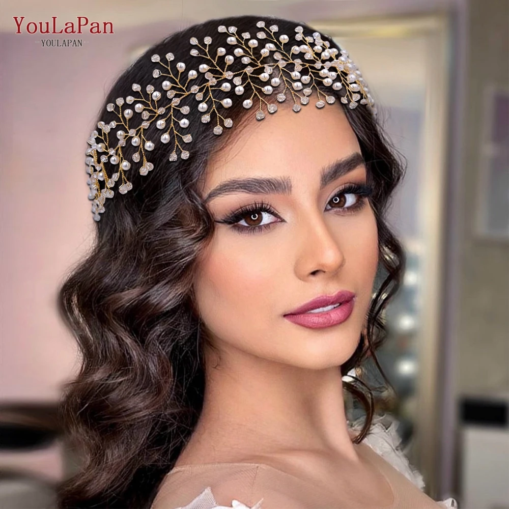 

YouLaPan Elegant Crystal Pearl Hair Vine Perfect for Women's Wedding Party Banquet Special Occasions Headpiece Accessory HP55