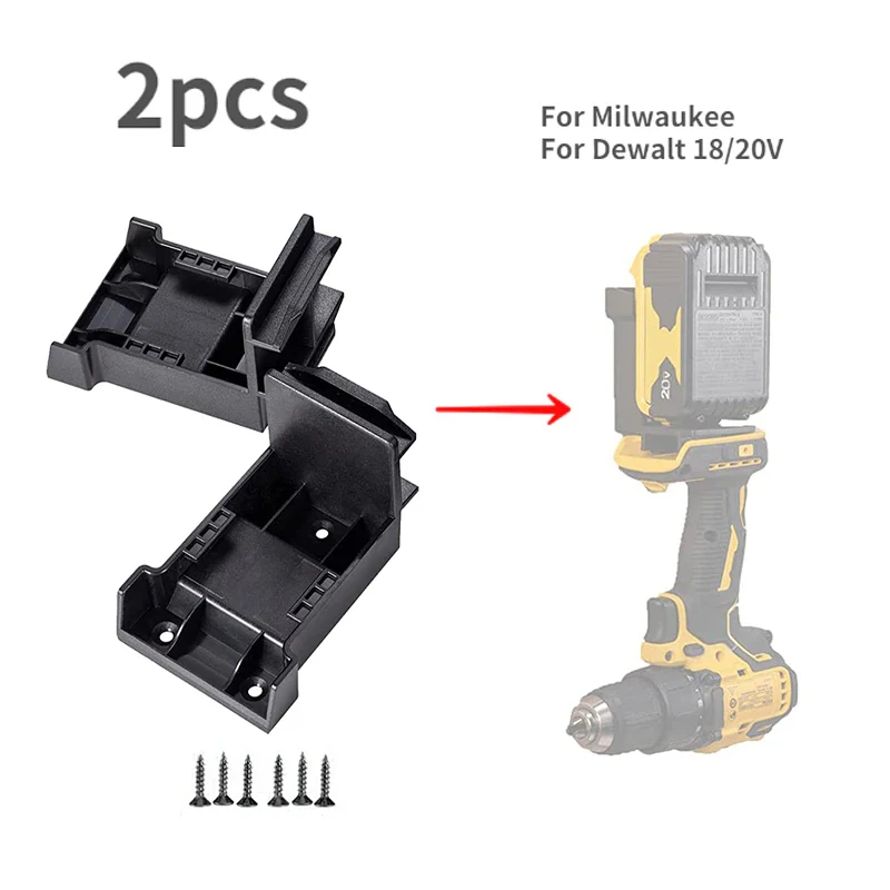 ZWINCKY Battery Tool Machine Drill Holder 2-in-1 for Dewalt 18/20V for Milwaukee Power Tool Mounts Storage Hanger Rack Bracket