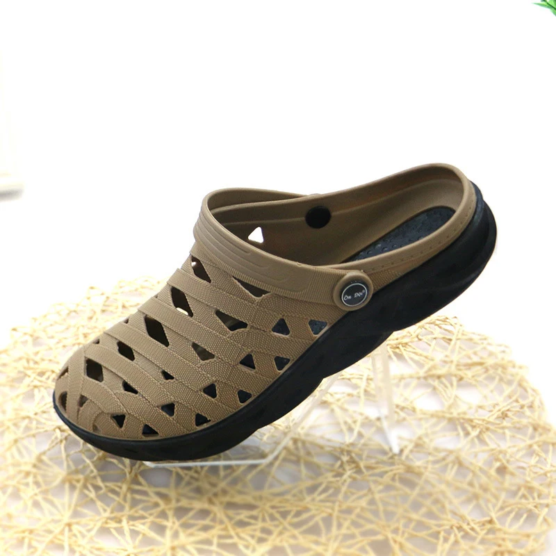 

Hot Sale Clogs Men Sandals Summer Comfortable Man Beach Shoes Non Slip Breathable Silicone Shoes with Holes Zapatillas Hombre