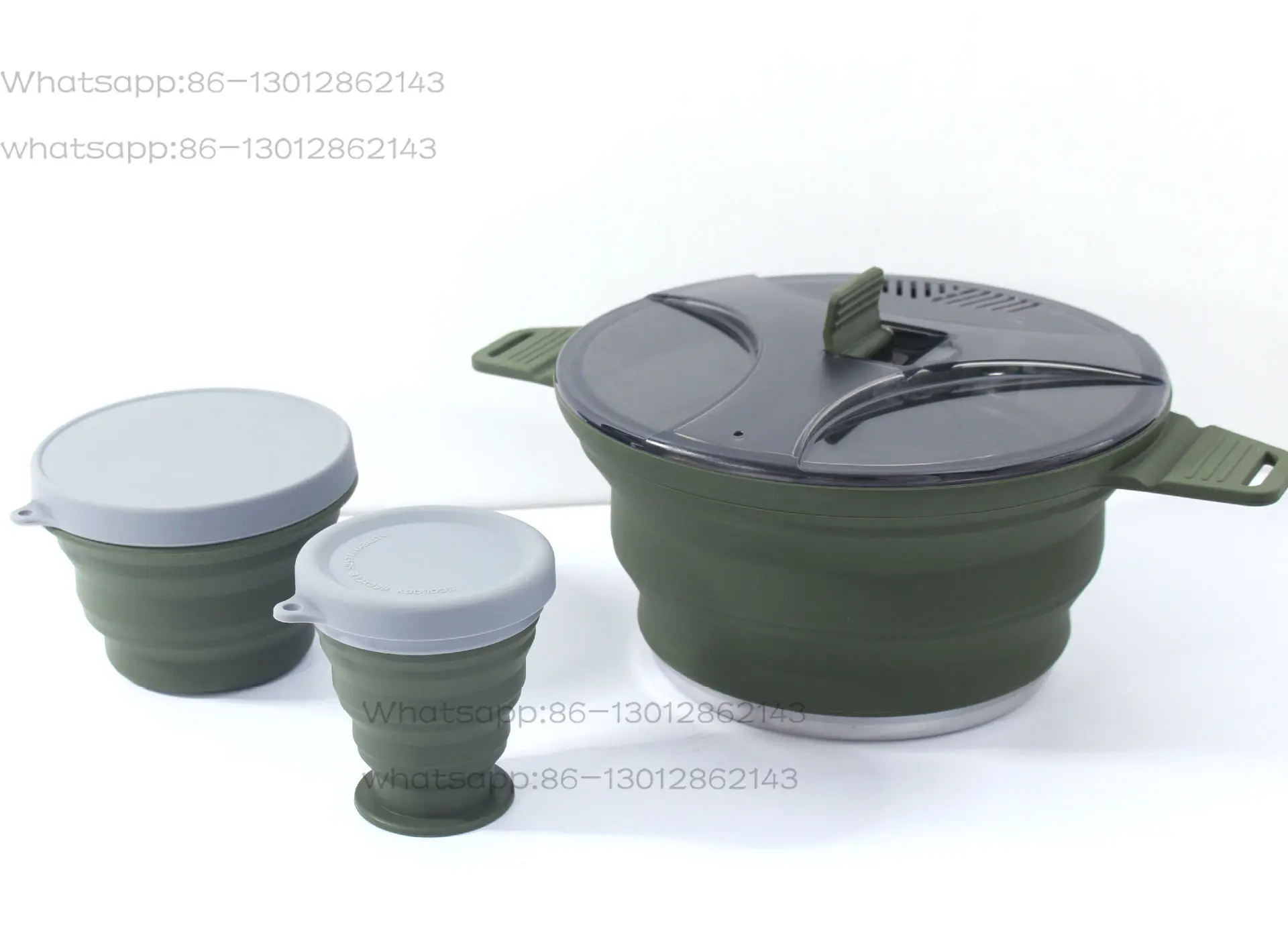 2026New Outdoor Camping Folding Pot, Silicone Hiking Cooking Pot, Portable Outdoor Cooking Set, Stainless Steel Camping Cookware
