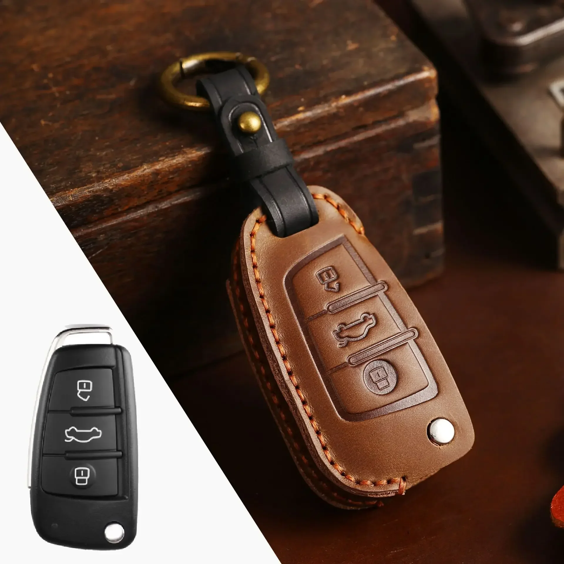 Car Key Case Protector Cover for Audi A1 A3 A4 A5 A6 A7 A8 Quattro Q3 Q5 Q7 R8 Allroad C5 C6 Tt S3 S5 S6 S4 Rs5 Rs6 Flip Remote