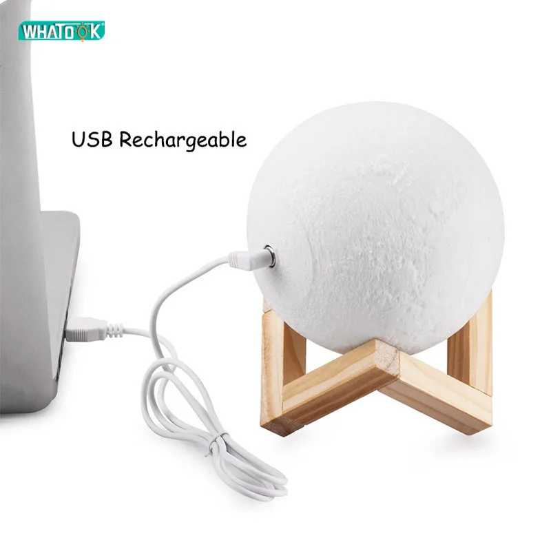 3D Print Moon Lamp Rechargeable Color Change 3D Light Touch Moon Lamp Children\'s Lights Night Lamp LED Night Light for Home 2024