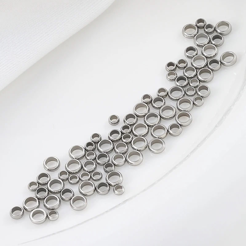 100/200Pcs/lot 2 2.5 3mm Stopper Spacer Beads Stainless Steel Positioning Ball Crimp End Beads for DIY Jewelry Making Supplies