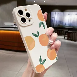 Case For iPhone 17 16 15 Case iPhone 14 Pro Max Cases Vibrant Orange Fruit Graphic Case For iPhone 16 Plus 16E 16 13 12 11 Cover