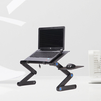 Laptop Desk Stand Folding Table Aluminum Alloy Portable Standing Bed Office Adjustable Legs Vent Holes Cooling